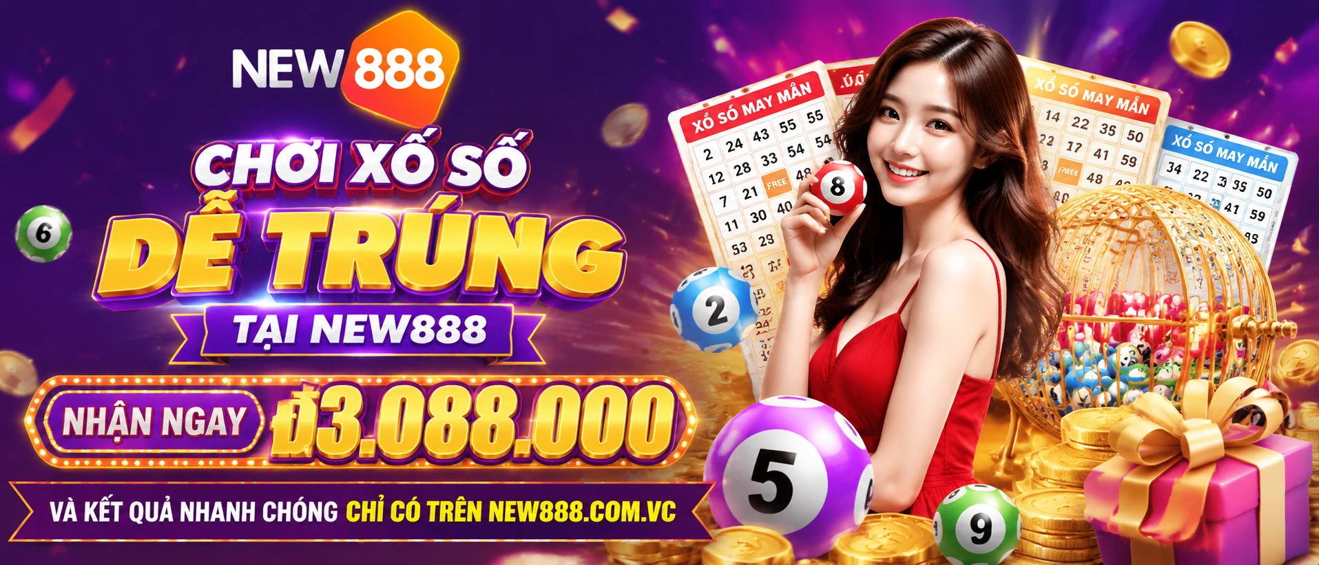Minh họa khu vực xổ số XSMB XSMN XSMT trên NEW888